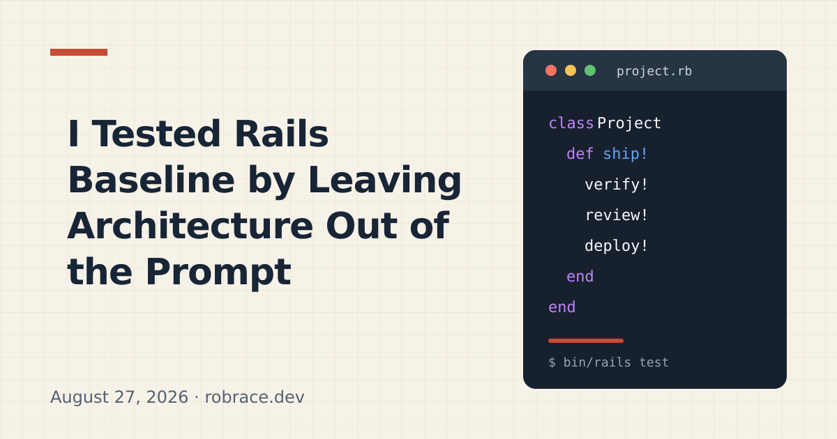 robrace.dev - Rob - I Tested Rails Baseline by Leaving Architecture Out of the Prompt